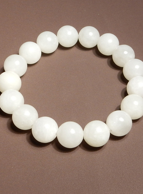 方言青海老坑料温润羊脂白玉手串