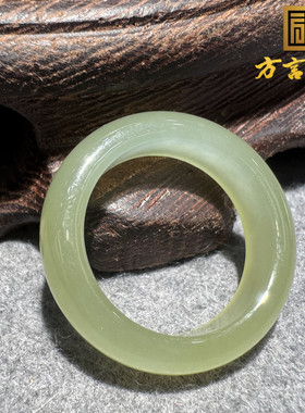 内部价方言和田玉精品老坑青海高冰起荧光晴水17mm百搭时尚戒指S6