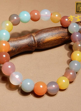 方言精美细腻多彩盐源玛瑙手串