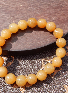 新疆糖玉黄金糖色10mm圆珠手串