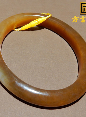 特色方言和田玉新疆且末料红糖糖玉高油温润内径53mm贵妃手镯O8