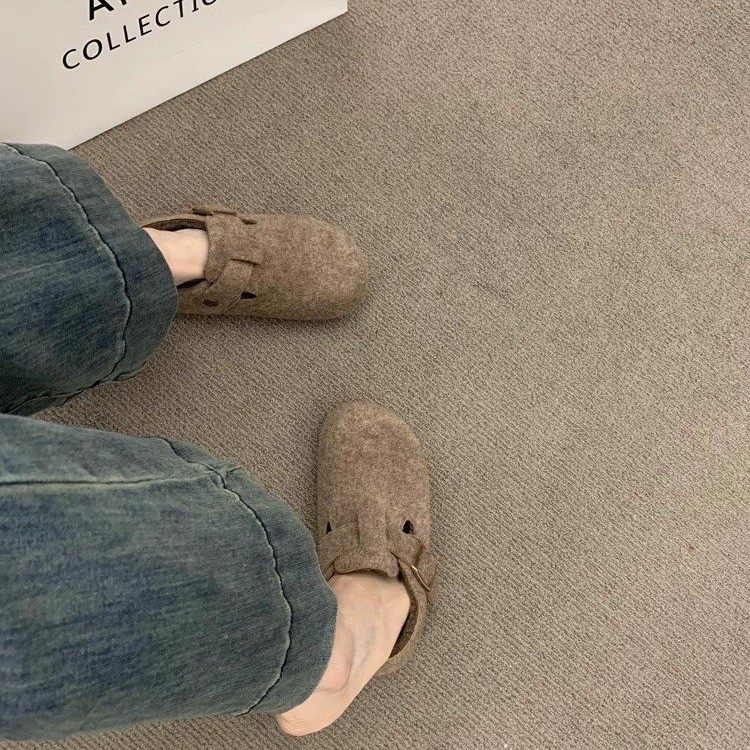 大码女鞋41到43加绒勃肯鞋软底舒适毛毛鞋呢子外穿保暖棉鞋乐福鞋,淘宝优惠券,粉丝福利购,淘宝优惠卷