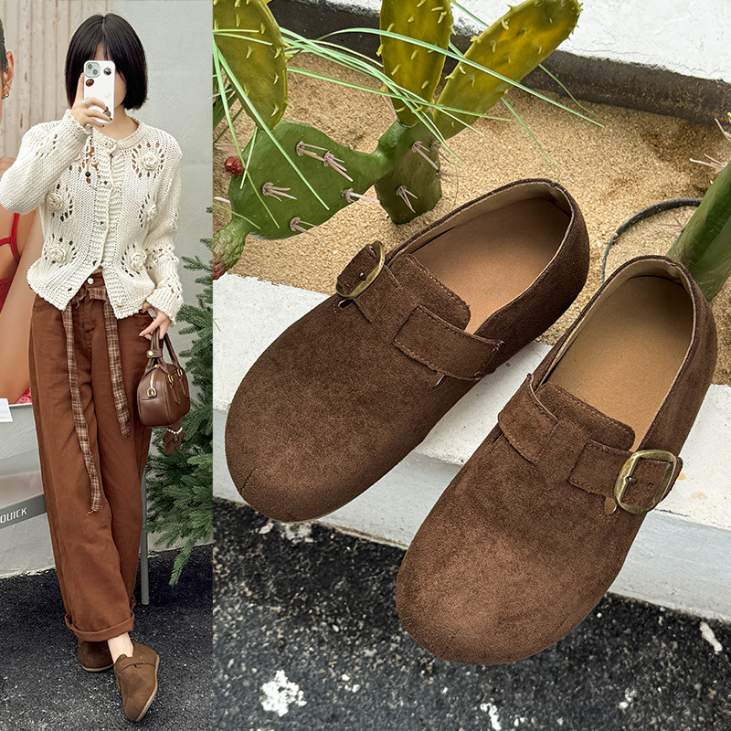 大码勃肯鞋女鞋41到43厚底新款复古单鞋舒适平底一脚蹬全包博肯鞋,淘宝优惠券,粉丝福利购,淘宝优惠卷