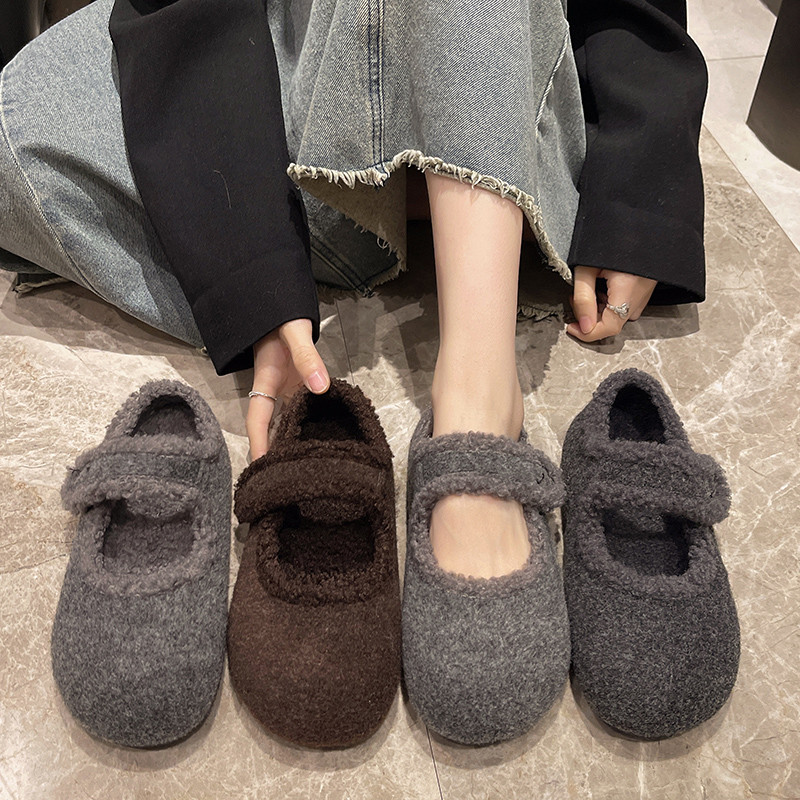 大码玛丽珍鞋41到43冬毛毛鞋女外穿2025新款加绒单鞋保暖勃肯棉鞋,淘宝优惠券,粉丝福利购,淘宝优惠卷