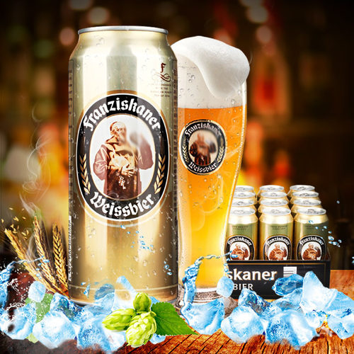 德国教士啤酒小麦啤酒 范佳乐/教士小麦白啤酒 500ml*24听整箱 - 图1