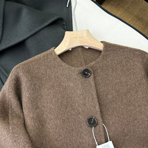 轻奢高级感！MU巨7500+可脱卸围巾领 双面羊毛呢夹克廓形外套女冬 - 图1