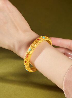 足银999古法花丝镂空圆光锦鲤吊坠编绳项链女复古小众高级感饰品