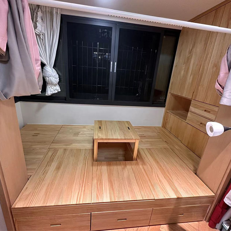 香港定制原木榻榻米日式地台床魔方组合床全屋定制小户型衣柜一体,淘宝优惠券,粉丝福利购,淘宝优惠卷