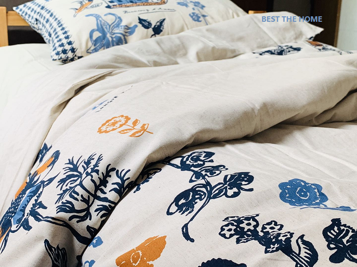 外贸原单 出口日本 30/70麻棉印花床上用品  枕套 被套 床单床笠