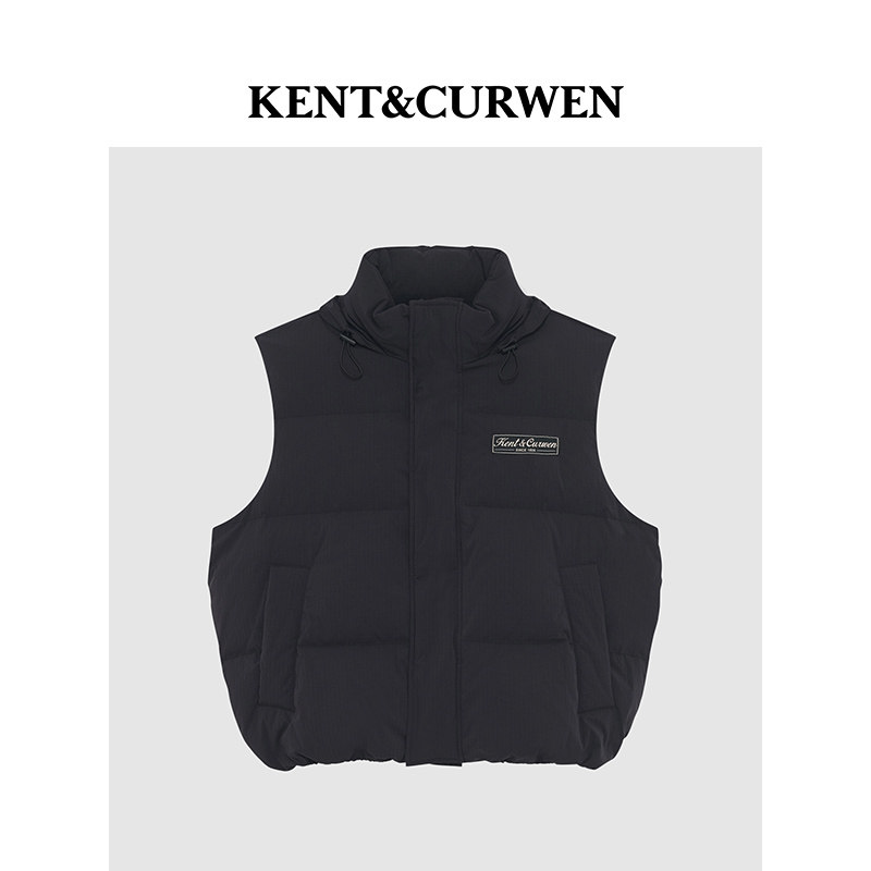KENT&CURWEN/肯迪文秋冬男女同款羊毛混纺廓形藏帽白鹅羽绒马甲,淘宝优惠券,粉丝福利购,淘宝优惠卷