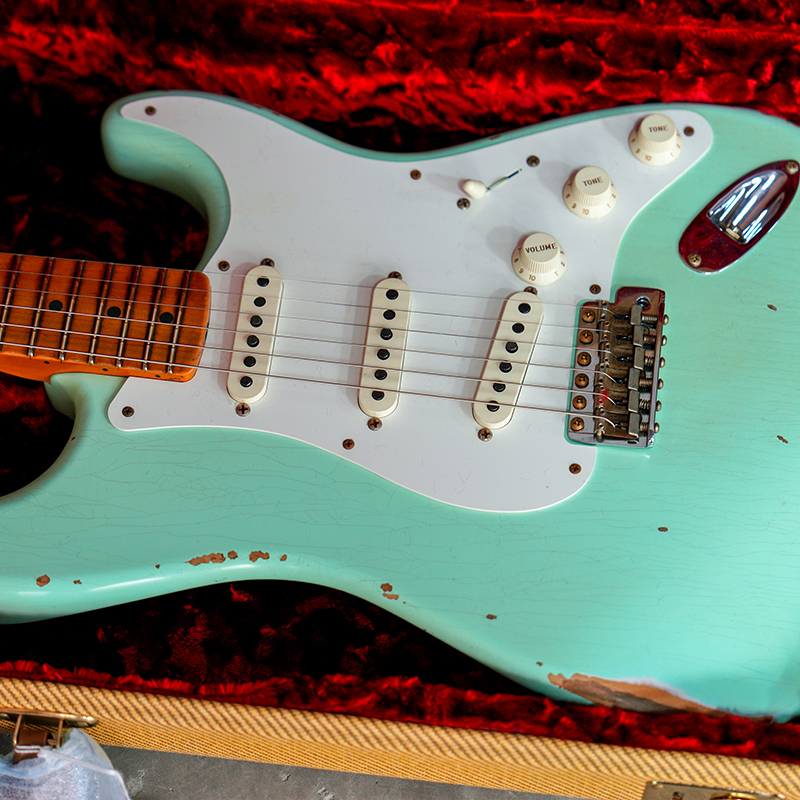 Fender Custom Shop 58 Strat Relic 超级褪色仿旧冲浪绿  电吉他 - 图0
