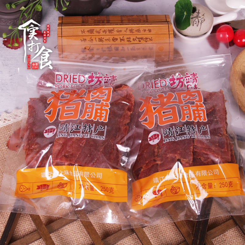 上味食品猪肉脯中号碎片副片250g靖江特产肉铺肉干包邮靖味坊肉脯 - 图0