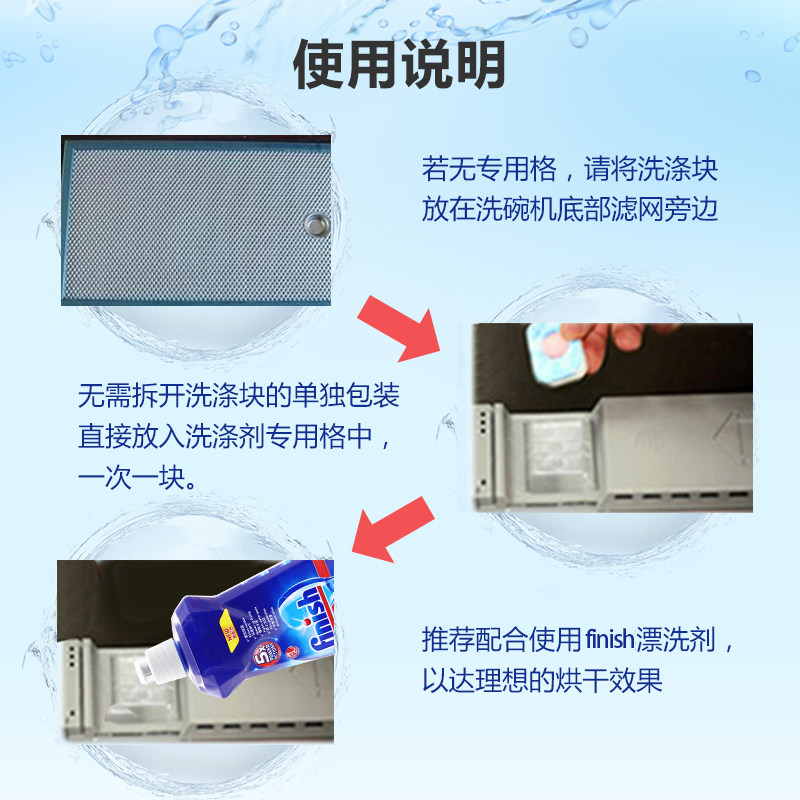 finish光亮碗碟小型方太合一洗碗块 晨戎居家日用洗碗机用洗涤剂