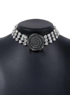 水钻铁合金水波链女颈链短项链