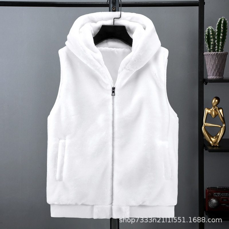 秋冬季新款男士毛绒马甲韩版仿貂绒坎肩皮草外套连帽潮流保暖马夹,淘宝优惠券,粉丝福利购,淘宝优惠卷