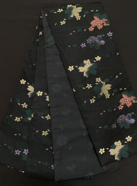 正绢西阵织绣花日式手工半幅带