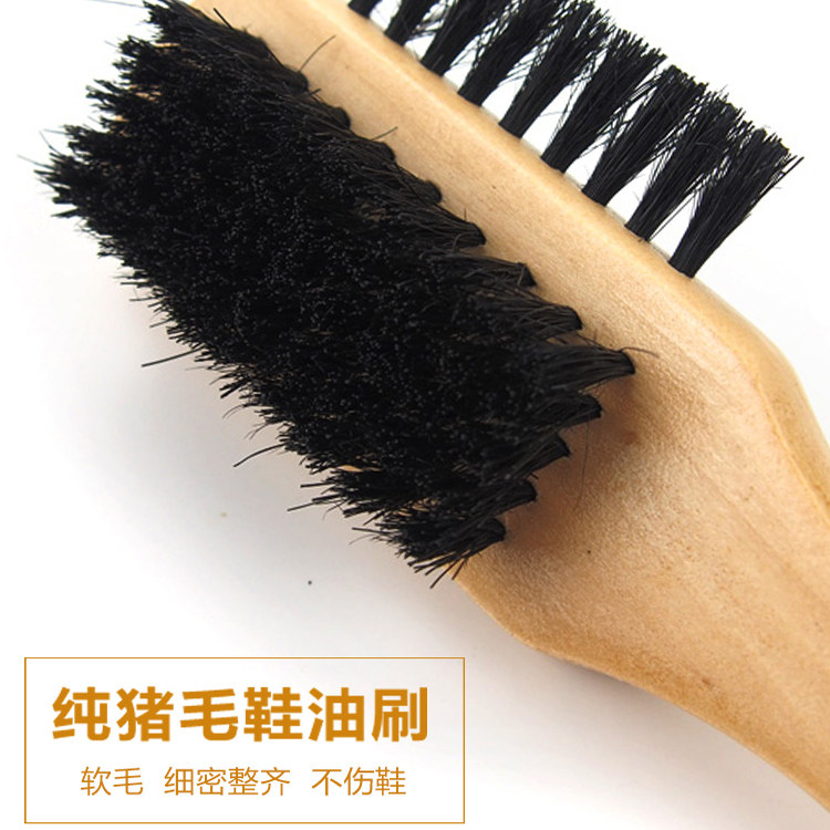 纯猪鬃毛鞋油刷不伤鞋刷多功能三面用鞋刷子实木把皮鞋软毛清洁刷,淘宝优惠券,粉丝福利购,淘宝优惠卷