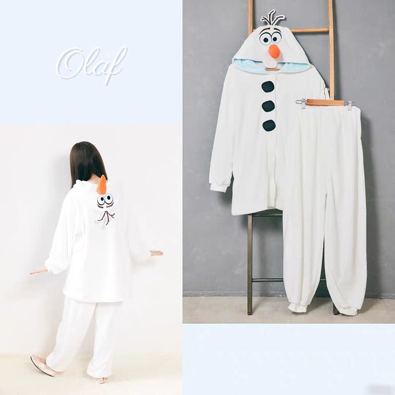 出日本拆标 春秋珊瑚绒 宽松偏肥 分体可爱卡通睡衣套装 雪人,淘宝优惠券,粉丝福利购,淘宝优惠卷