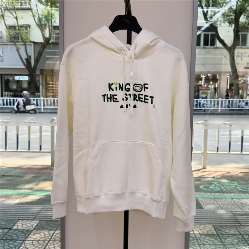 安踏男子加绒连帽卫衣2025冬季舒适运动休闲时尚运动衫172548701N - 图1