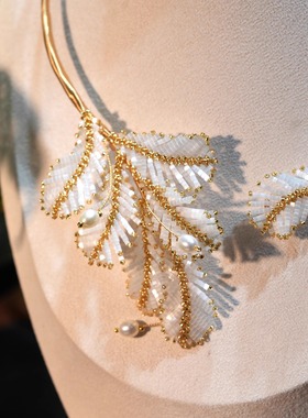 原创设计锁骨链女设计感小众羽毛轻奢项圈新中式项链马面裙配饰