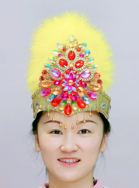 小花维族表演出舞台仿真发帽子