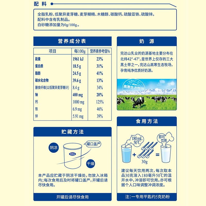Wandashan high calcium 700g canned milk powder