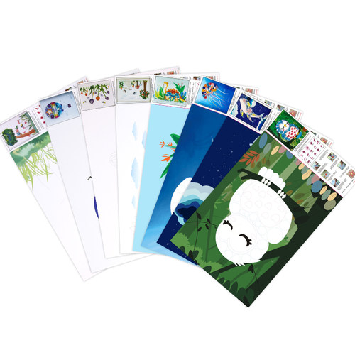 新品第二季A4衍纸线稿图彩色画线图300克底卡纸衍纸作品底稿工具 - 图3