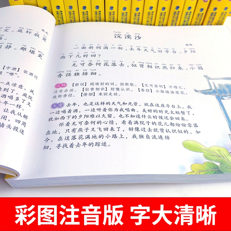 宋词三百首注音版小学生正版全集古诗词幼儿早教蜗牛国学馆.早早读大全儿童经典书籍精选人教读本诵读启蒙3-6岁5-300全套-图1