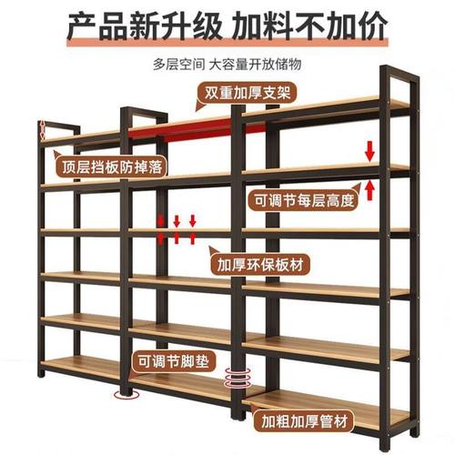 货架置物架家用书架超市简易多层陈列柜仓储展示架落地储物展示柜 - 图3