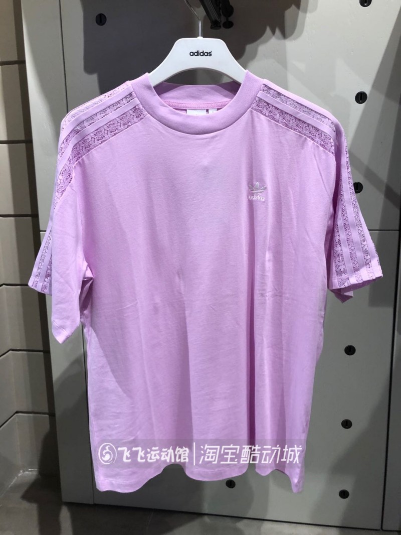 夏季正品ADIDAS阿迪达斯三叶草复古女圆领运动休闲短袖T恤IR8052 - 图2