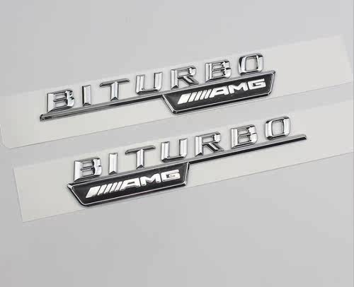 适用于奔驰改装涡轮增压BITURBO 4MATIC AMG叶子板车标贴车门侧标 - 图2