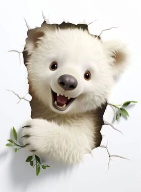 卡通搞笑动物组合贴画室内儿童房间客厅餐厅出租房车身防水