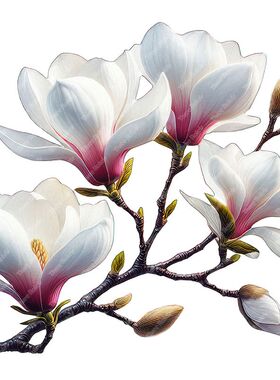 中国风雅致玉兰花新款欧式简约客厅卧室墙壁餐厅厨房浴室防水自贴