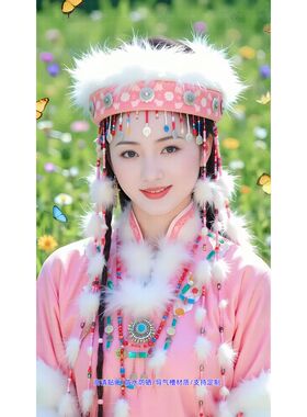 中国风民族少女海报贴纸自贴画室内外客厅健身房出租屋防水自贴画