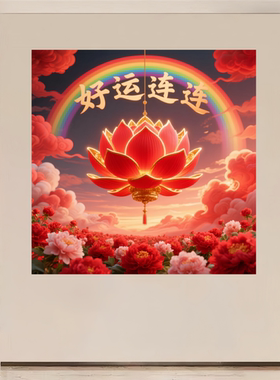 好运连连八方来财万事顺心装饰贴画简约客室内走廊厅玄关墙上自贴