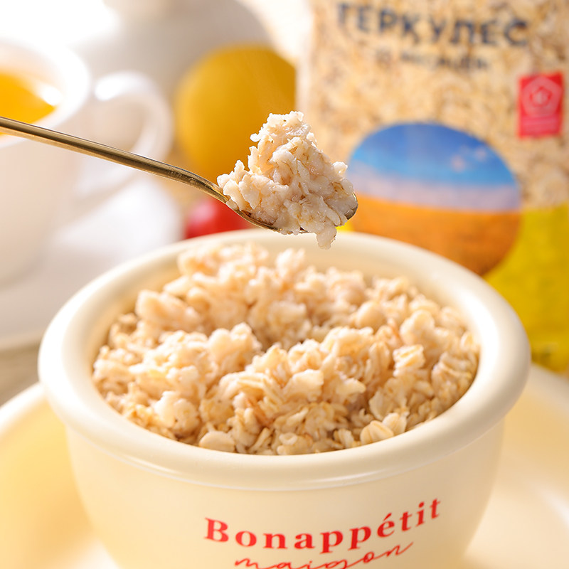 俄罗斯进口燕麦片俄洛哆原味纯燕麦老人营养早餐无蔗糖冲饮麦片