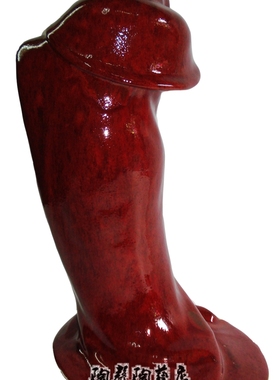 陶声过江达摩传统石湾石榴红釉陶瓷工艺公仔泽棉大师客厅家居摆件