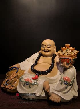如意公仔玄关风水摆件石湾陶瓷