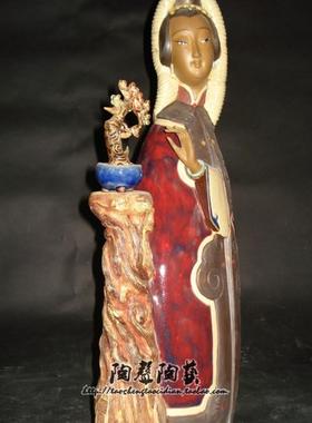 工艺公仔博古架中式风石湾陶瓷