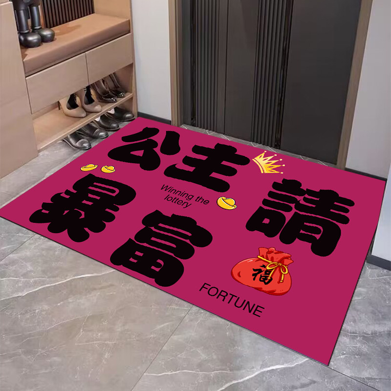 Interesting personalized text floor mat diatom mud entry door entrance carpet bathroom bathroom door water-absorbent anti-slip