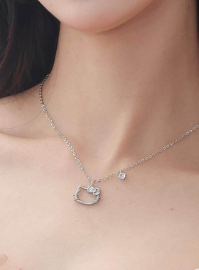 正版hello哈喽Kitty甜美项链可爱设计感锁骨链送女友轻奢高级感