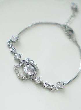 正版哈喽Kitty凯蒂猫手链简约可爱少女心手饰日韩高颜值闺蜜手链