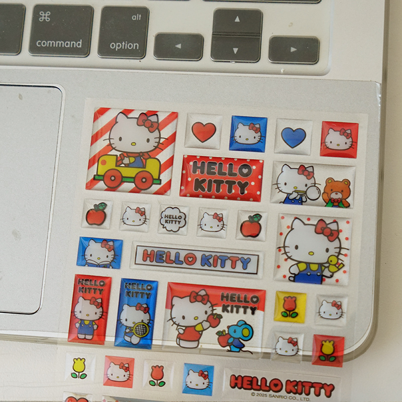 萌三丽鸥哈喽kitty凯蒂猫滴胶贴纸卡通可爱动漫ins风学生手账装饰 - 图1