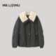 Commuting style lambswool lapel cotton jacket