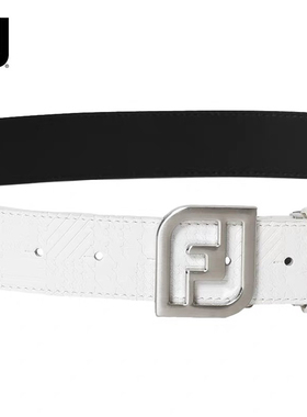 FootJoy新款高尔夫golf腰带男士Buckle Belt黑白PU压纹百搭皮带
