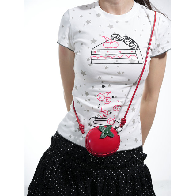 Original design versatile tomato lipstick earphone bag