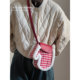 Original design vintage plaid plush glove crossbody bag