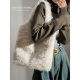 Niche design plush large-capacity underarm tote bag