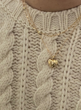 s925纯银爱心锆石锁骨链小众设计