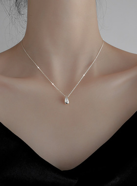 s925纯银项链水滴吊坠项链女气质